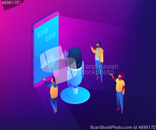 Image of Personal voice assistant isometric 3D concept illustration.