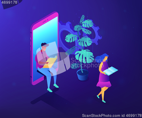 Image of Online education concept vector isometric illustration.