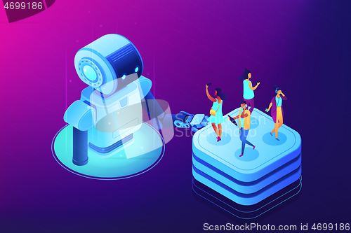 Image of Social media automation tools concept vector isometric illustration.