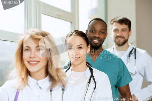 Image of Healthcare people group. Professional doctors working in hospital office or clinic