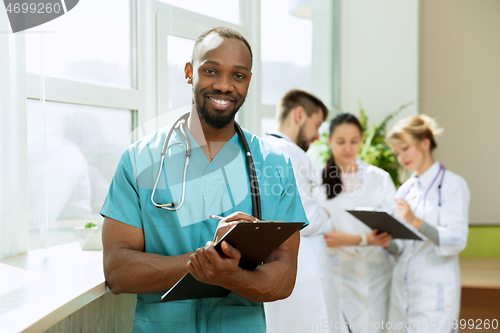 Image of Healthcare people group. Professional doctors working in hospital office or clinic