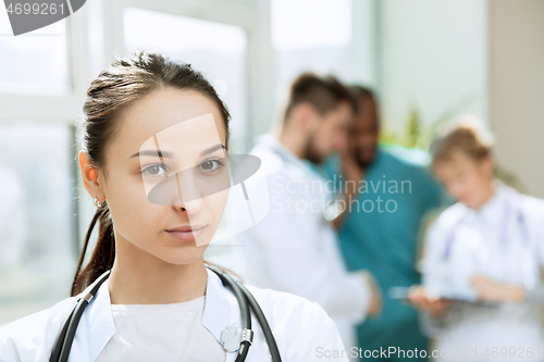 Image of Healthcare people group. Professional doctors working in hospital office or clinic