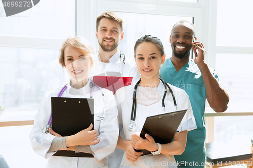 Image of Healthcare people group. Professional doctors working in hospital office or clinic