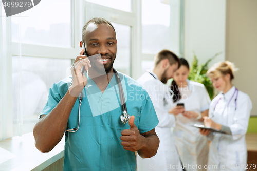 Image of Healthcare people group. Professional doctors working in hospital office or clinic