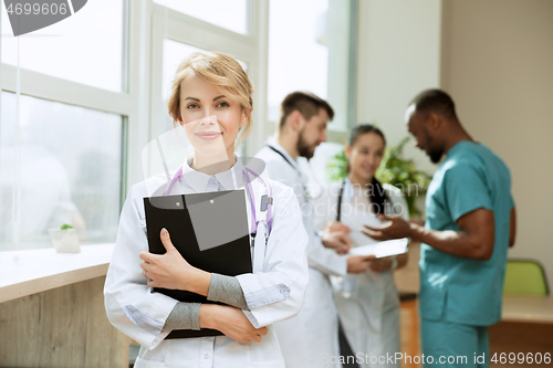 Image of Healthcare people group. Professional doctors working in hospital office or clinic