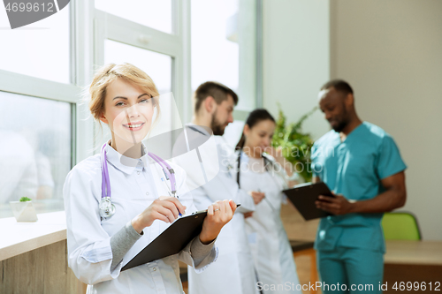 Image of Healthcare people group. Professional doctors working in hospital office or clinic