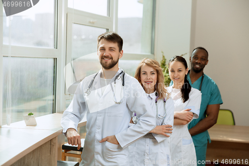 Image of Healthcare people group. Professional doctors working in hospital office or clinic