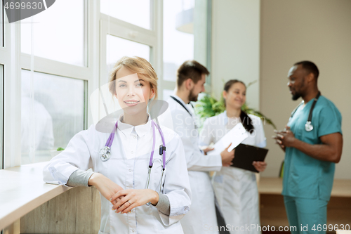 Image of Healthcare people group. Professional doctors working in hospital office or clinic