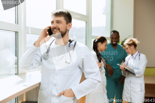 Image of Healthcare people group. Professional doctors working in hospital office or clinic