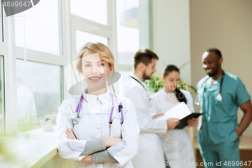 Image of Healthcare people group. Professional doctors working in hospital office or clinic