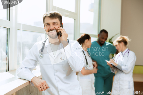 Image of Healthcare people group. Professional doctors working in hospital office or clinic