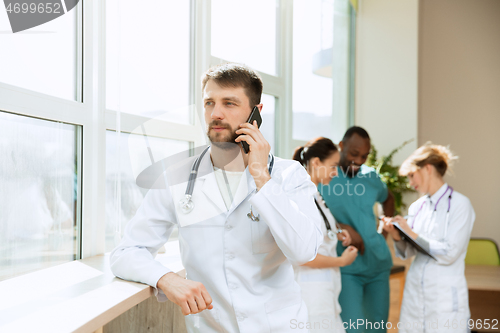 Image of Healthcare people group. Professional doctors working in hospital office or clinic