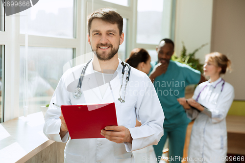 Image of Healthcare people group. Professional doctors working in hospital office or clinic