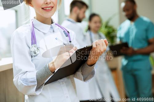 Image of Healthcare people group. Professional doctors working in hospital office or clinic