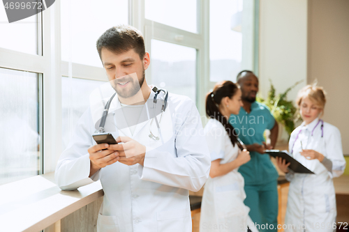 Image of Healthcare people group. Professional doctors working in hospital office or clinic