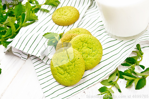 Image of Cookies mint with napkin on light board