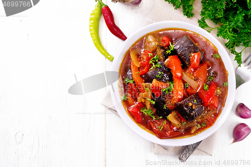 Image of Ragout vegetable with eggplant on board top