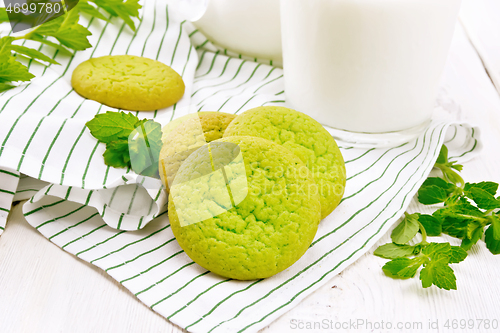 Image of Cookies mint with napkin on white board