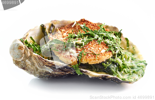 Image of baked oyster isolated