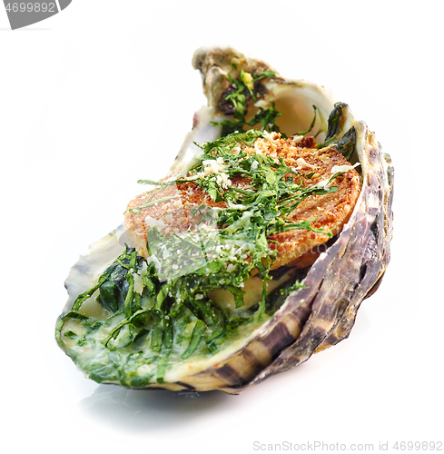 Image of baked oyster isolated