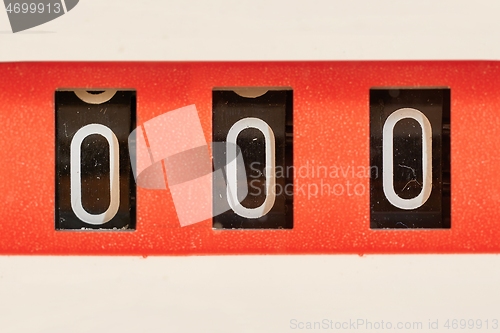 Image of 3 digit mechanical counter showing 0