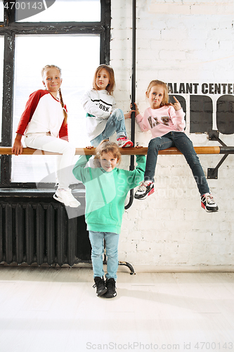 Image of The kids at dance school. Ballet, hiphop, street, funky and modern dancers