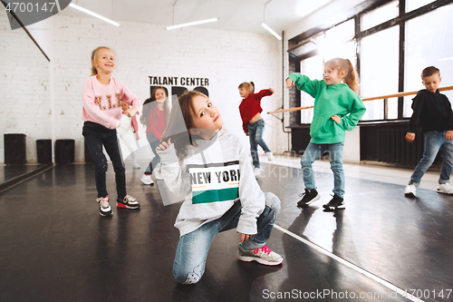 Image of The kids at dance school. Ballet, hiphop, street, funky and modern dancers