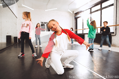 Image of The kids at dance school. Ballet, hiphop, street, funky and modern dancers