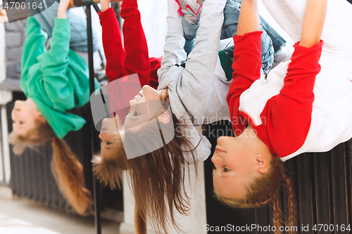 Image of The kids at dance school. Ballet, hiphop, street, funky and modern dancers