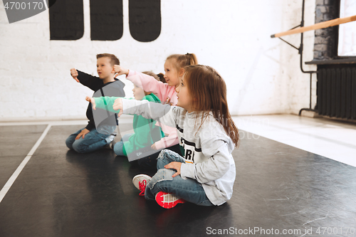 Image of The kids at dance school. Ballet, hiphop, street, funky and modern dancers