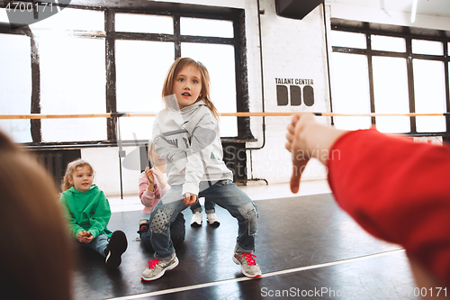 Image of The kids at dance school. Ballet, hiphop, street, funky and modern dancers