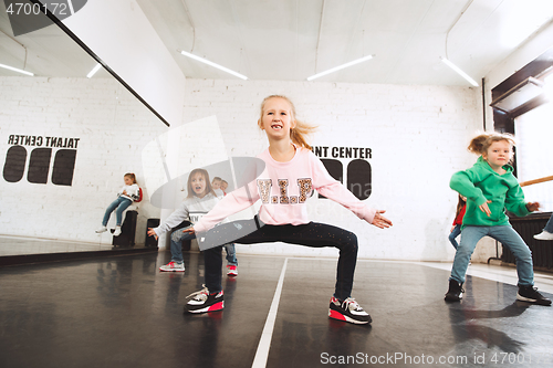 Image of The kids at dance school. Ballet, hiphop, street, funky and modern dancers