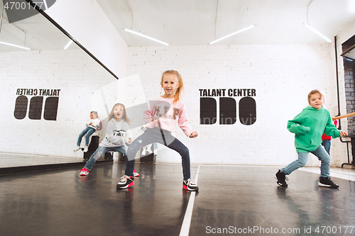 Image of The kids at dance school. Ballet, hiphop, street, funky and modern dancers