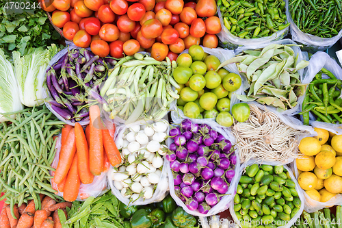 Image of Fruits and vegetables at a farmers market