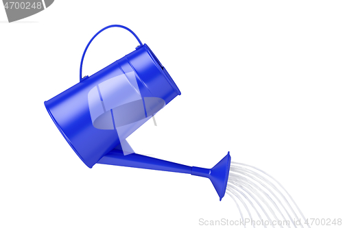 Image of Blue watering can isolated on white