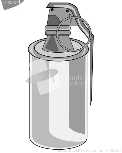 Image of Grenade with gas on white background is insulated