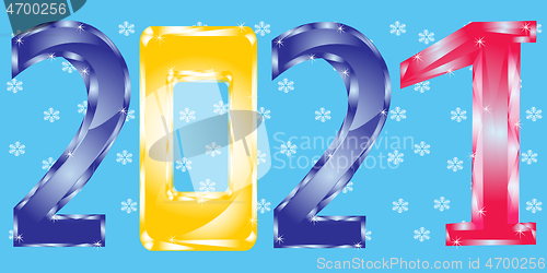 Image of Colour decorative numerals approaching holiday new Year