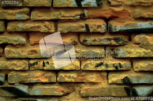 Image of Rough weathered brick wall background texture