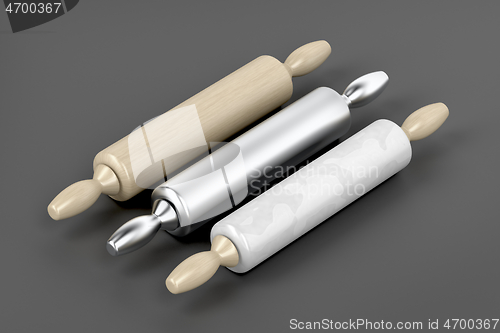 Image of Wood, metal and marble rolling pins