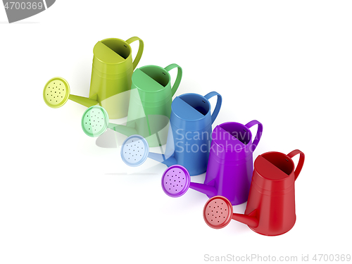 Image of Colorful watering cans