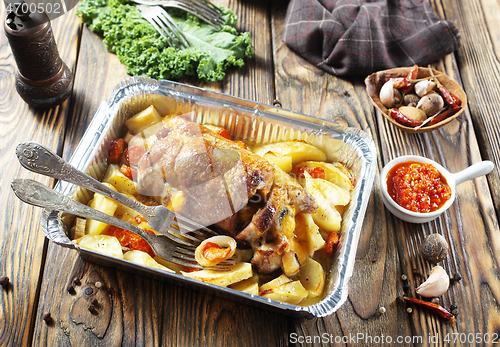 Image of baked meat and potato