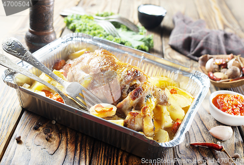 Image of baked meat and potato