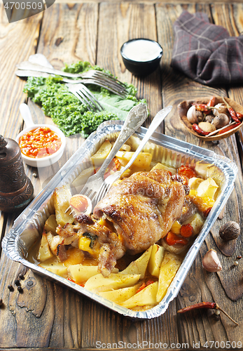 Image of baked meat and potato