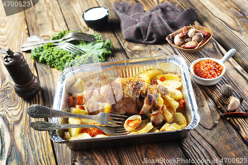 Image of baked meat and potato