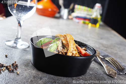 Image of soba noodles with chicken