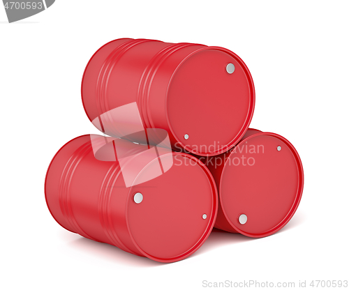 Image of Red oil barrels