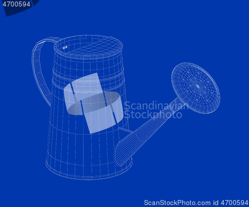 Image of 3d model of watering can