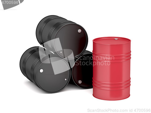 Image of Oil drums on white