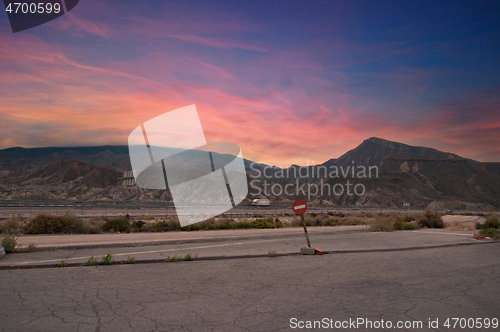 Image of Dramatic sky and mountains