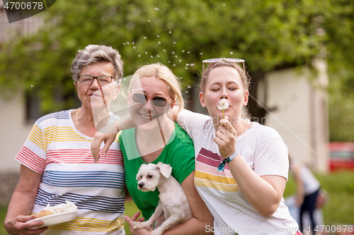 Image of Portrait of grandmother with daughter and granddaughter